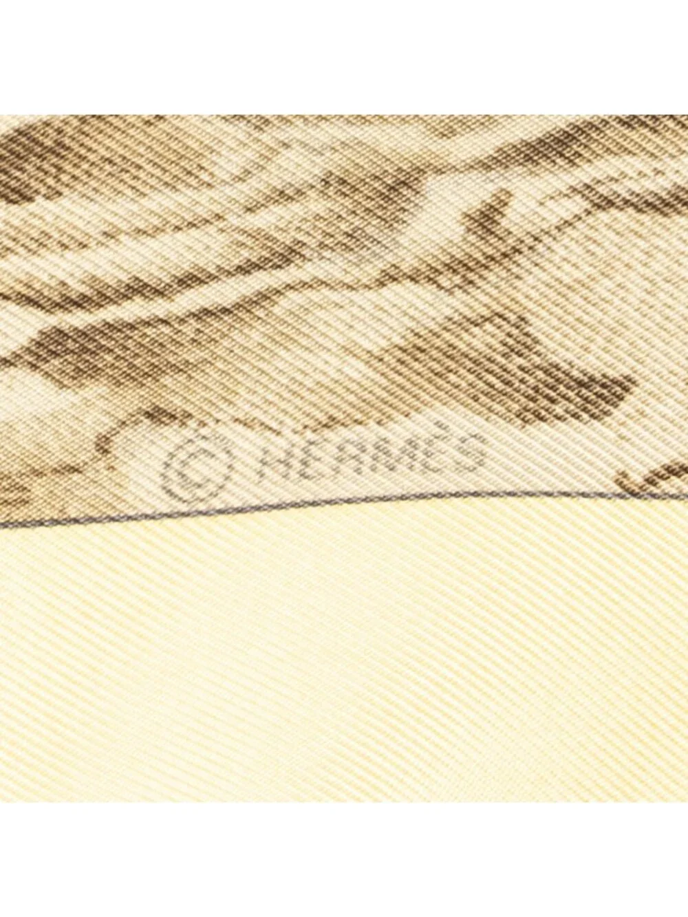 ★SOLD★ Hermes Scarf Brown Green Silk - Picture 4 of 5